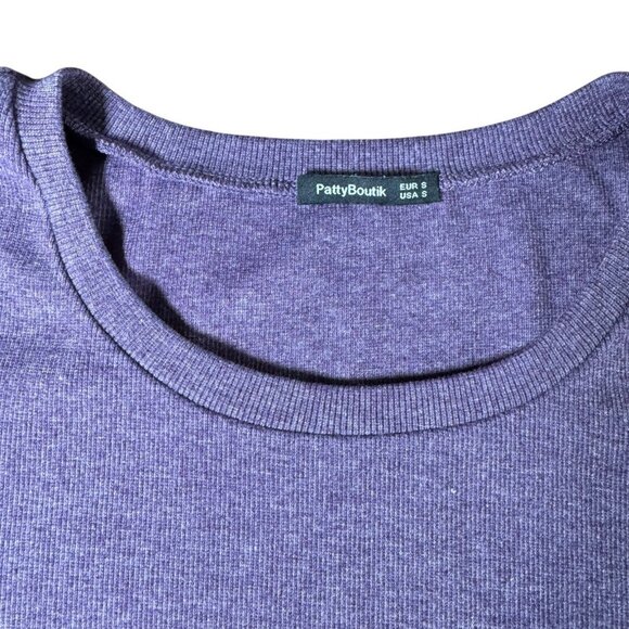 PattyBoutik Womens Tunic Pullover Purple Asymmetrical Hem Lacing Tie Size Small - Picture 2 of 7